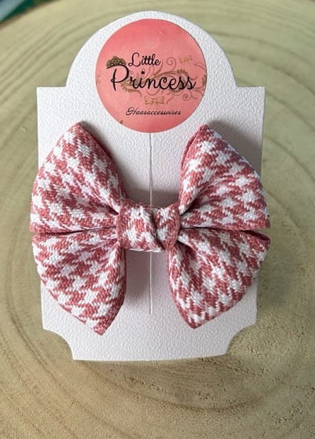 Strik Pied de Poule - Wit/Roze