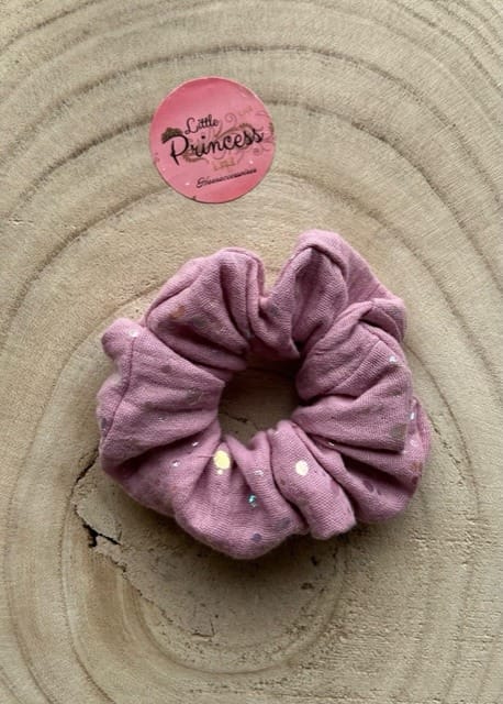 Scrunchie Oud Roze met studs