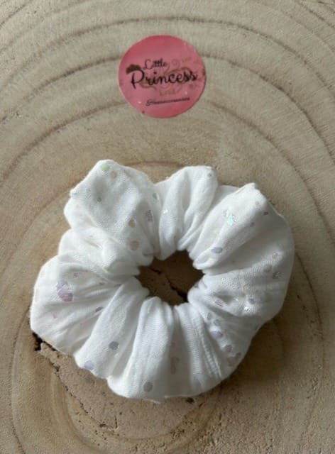 Scrunchie Wit met studs