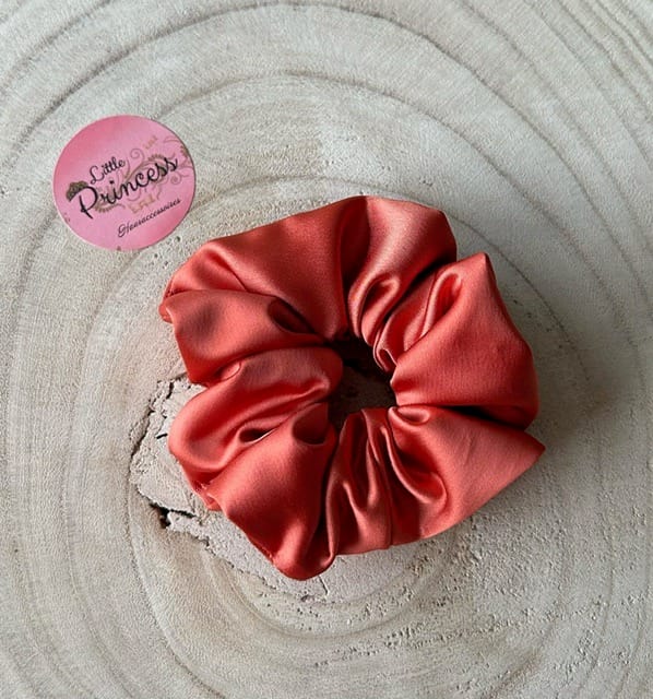 Scrunchie Satijn Roest