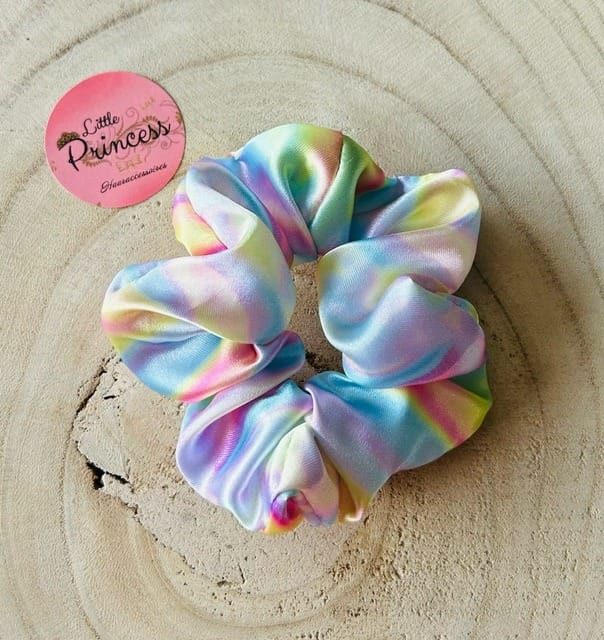 Scrunchie Satijn Pastel Rainbow