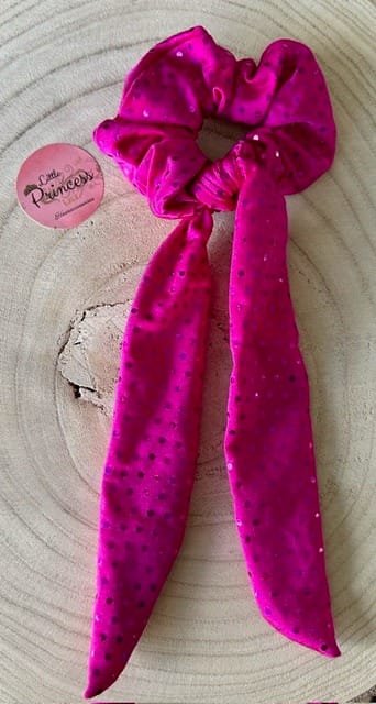 Scrunchie Fuchsia Pailletten Tail