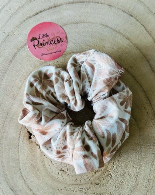 Scrunchie Flower Beige