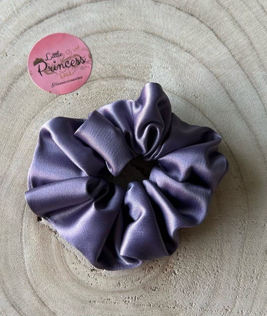 Scrunchie Satijn Donker Mauve