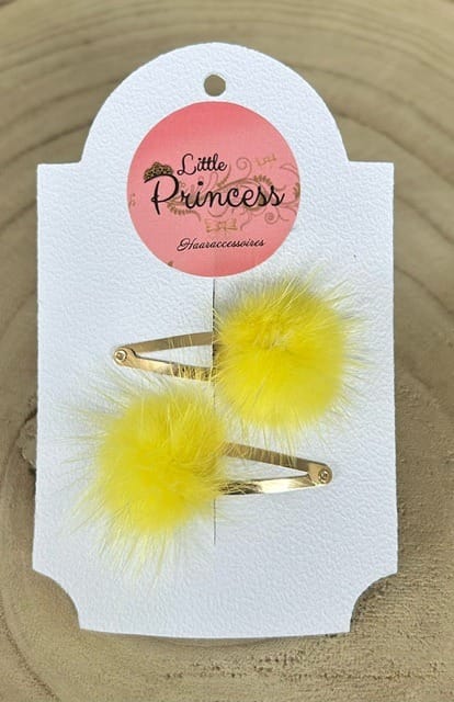 Pompon Clip Fluffy - Yellow