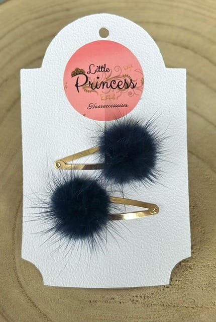 Pompon Clip Fluffy - Navy Blue