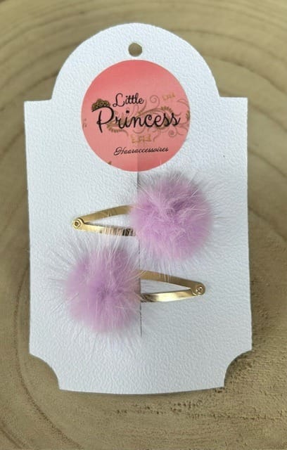 Pompon Clip Fluffy - Lila