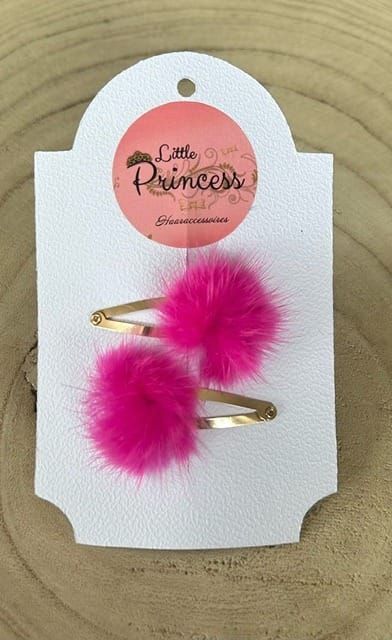 Pompon Clip Fluffy - Fuchsia