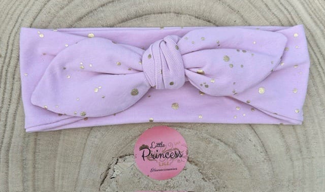 Knoop Haarband Light Pink Gold Stip