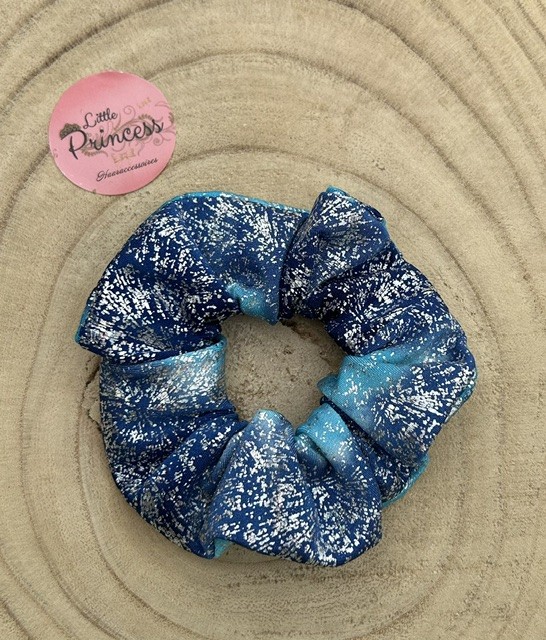 Scrunchie Sparkle Blauw/Zilver